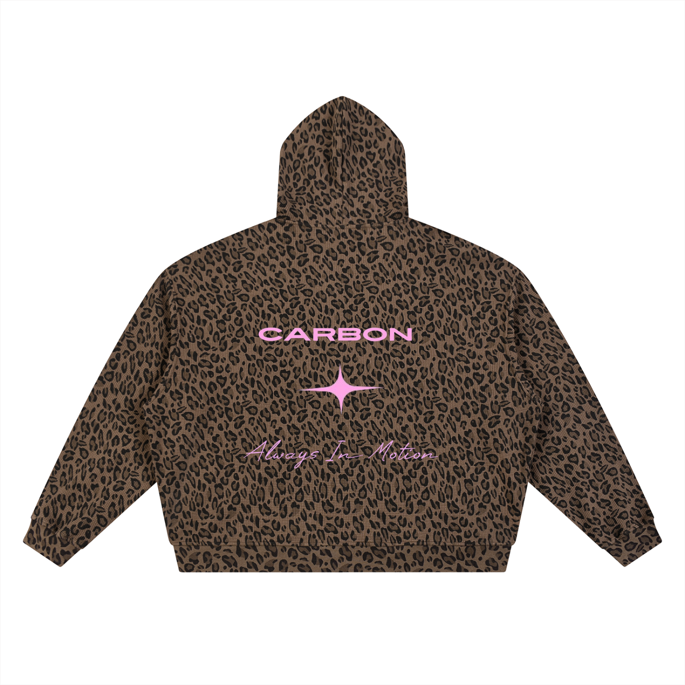 Unisex Leopard Print Waffle Full Zip Hoodie