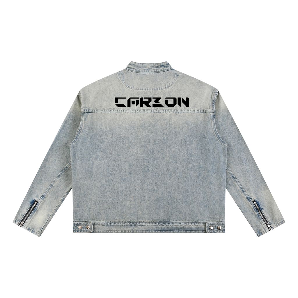 Vintage Wash Zip Denim Jacket