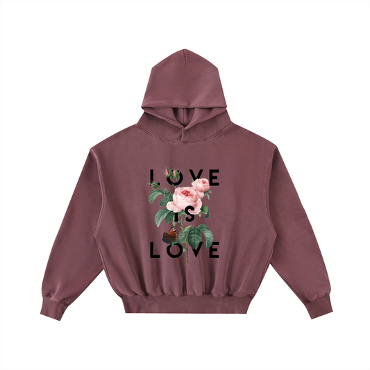 Frayed Enzyme Washed Fleece Hoodie