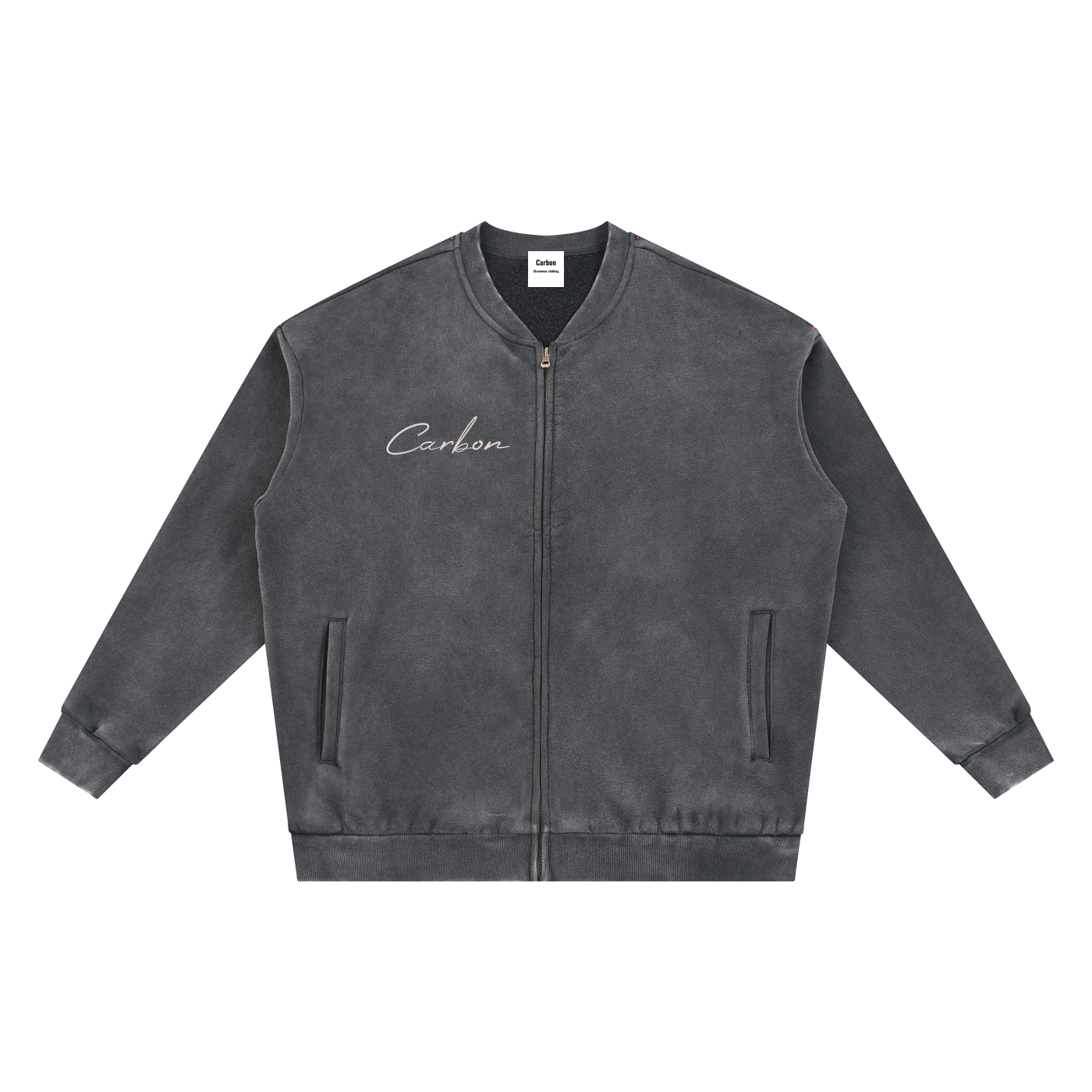 Vintage Washed Fleece Baseball Jacket
