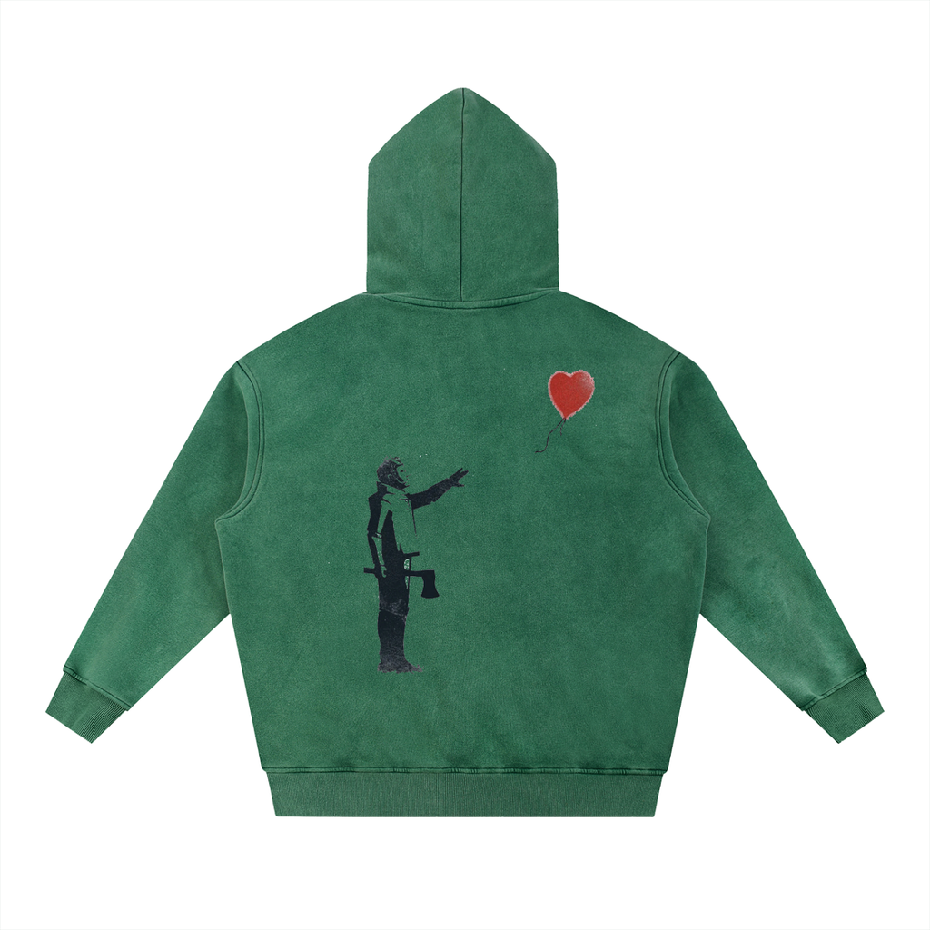 Snow Wash Fleece Oversize Hoodie