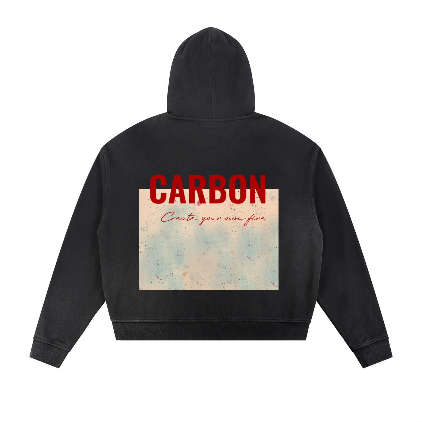 Sun Fade Frayed Raw Edge Fleece Zip Hoodie