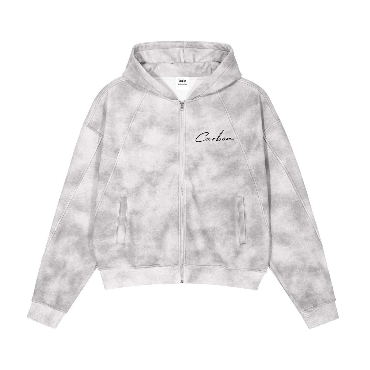 Dirty Washed Zip-Up Fleece Hoodie